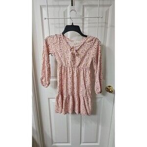 Sheer Ditsy Floral Print Boho Mini Dress Size 8